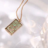 Zirkonia Verguld Tarot-Druppel-Hanger-Halsketting – Amara