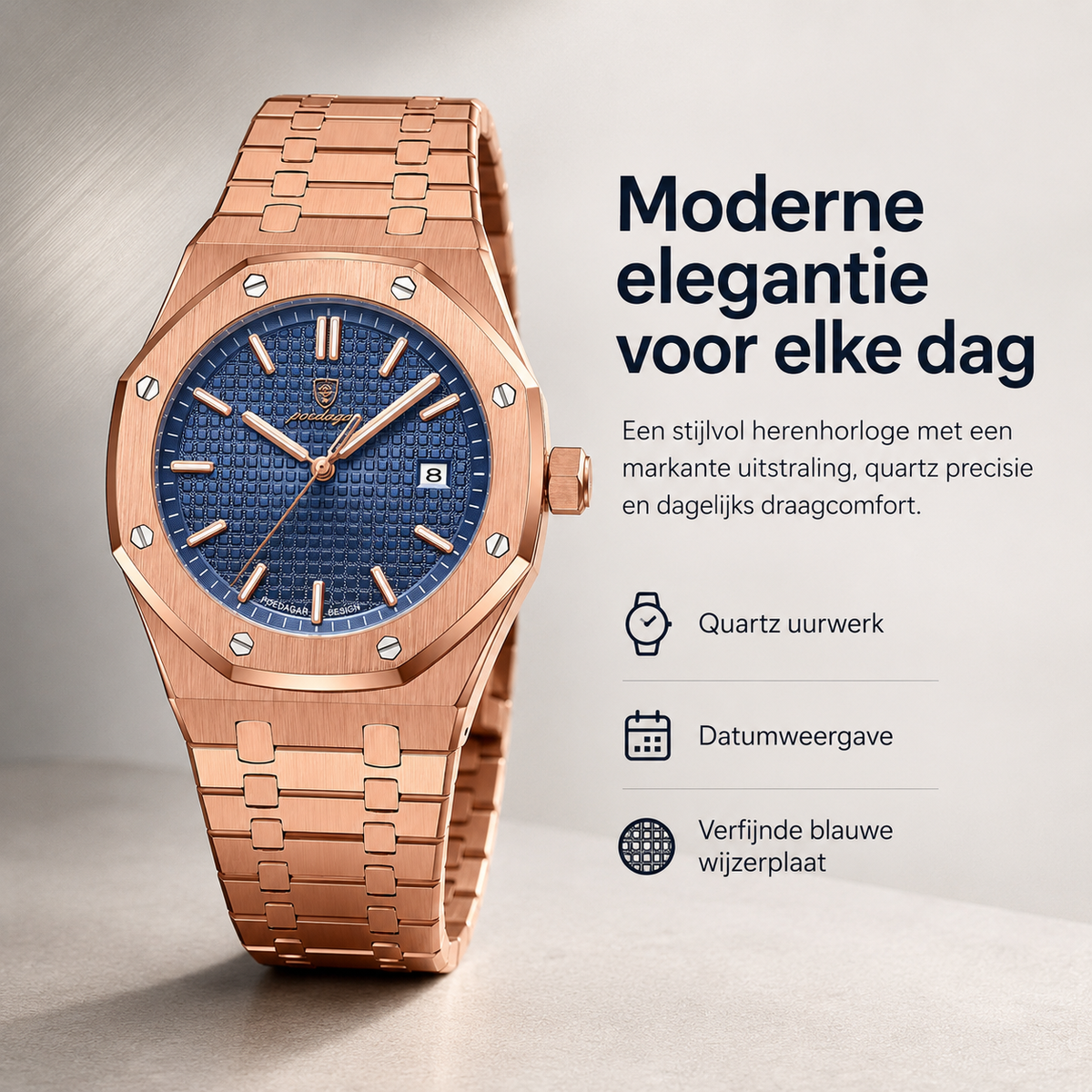 Jonas Deluxe herenhorloge | Moderne elegantie en absoluut comfort