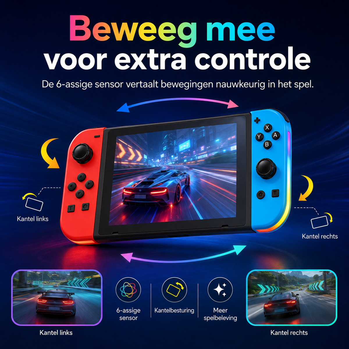 Draadloze Bluetooth LED Joystick voor Hybride console – Controllers in Unieke Kleuren
