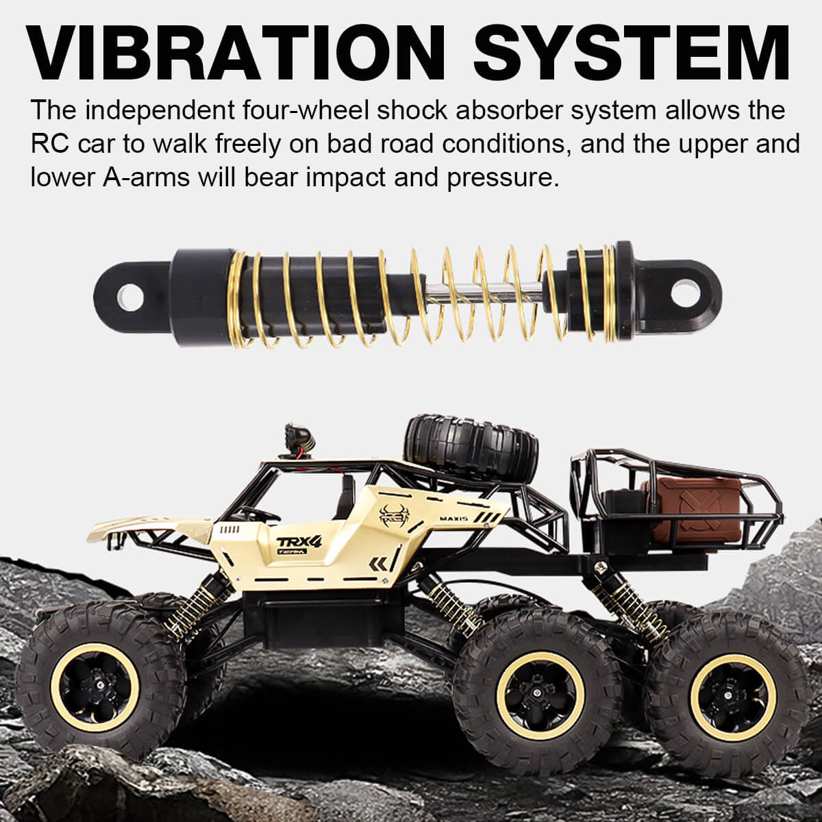 TerraX Elite 4-wielige RC-monstertruck – Offroad-krachtpatser op schaal 1:12 met een topsnelheid van