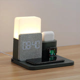 Multi-Functionele Draadloze Oplaadstation – Inclusief Lamp en Alarmklok