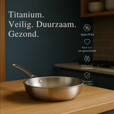 Titanium Hoge Steelpan – Duurzaam en Gezond Kookgerei zonder Giftige Coatings