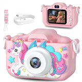 Eenhoorn HD Kindercamera met 32GB Oplaadbare Batterij - Leg Geweldige Foto's en Video's Vast!