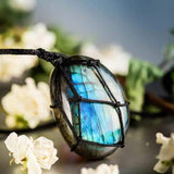 Mystieke Labradoriet Draakshart Ketting – Aris