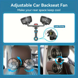 Draagbare Dubbele Autoventilator – 5-Blad 360° Draaibaar Ultra-Stil