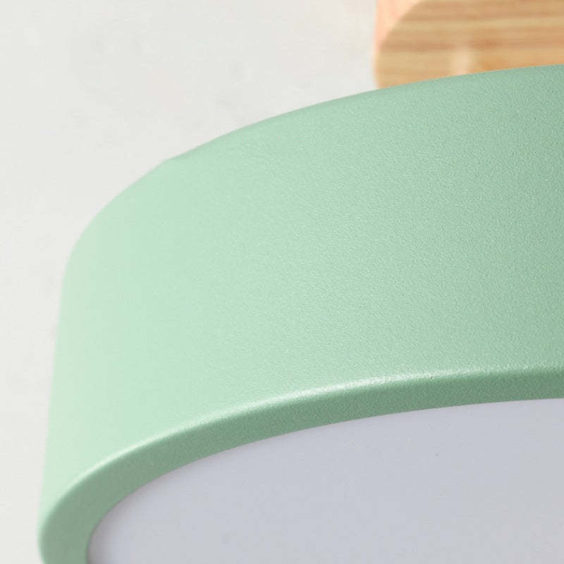 Minimalistische Houten LED Plafondlamp – Dimbaar 36W Natuurlijke Elegant
