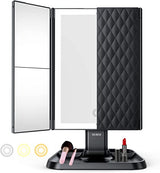 Lumière Make-up Spiegel met LED Verlichting – Verstelbare Vergroting en Stijlvolle Opbergruimte