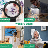 Norvo | Full-sides vergrootglas met LED-licht – Handsfree leeshulp voor boeken, handwerk en hobby's