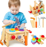 WoodCraft Kids Toolbox – Houten gereedschapskist voor creatief spel & motorische ontwikkeling vanaf 6 maanden