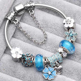925 Sterling zilveren armband met bloemencharms | Elegante dames sieraad cadeau