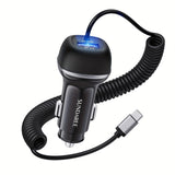 Snel Oplaadbare USB-C 51W Autolader – Voor Supersnel Opladen van Meerdere Apparaten