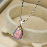 Minimalistische Druppel-Opal-Hanger-Halsketting – Selina