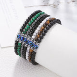Herenarmband van 4 mm natuursteen met Boze-Ogen-kraal – Thor
