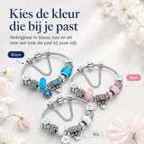 925 Sterling zilveren armband met bloemencharms | Elegante dames sieraad cadeau