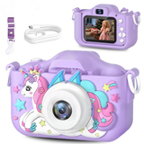 Eenhoorn HD Kindercamera met 32GB Oplaadbare Batterij - Leg Geweldige Foto's en Video's Vast!