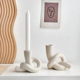 Minimalistische Keramische Knoop Kandelaar – Stijlvolle Woondecoratie