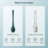 PureBrush | Elegante WC-borstel met antibacterieel siliconen hoofd