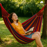 RelaxoLounge Hangmat | Robuust Canvas | Antislip-ontwerp | Draagvermogen 200 kg