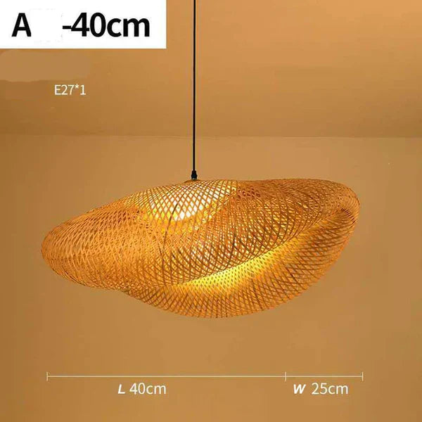 Handgemaakte Rieten Hanglamp - RayaLicht