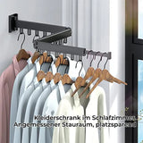 Kledingrek met opklapbare ringhaak van aluminium