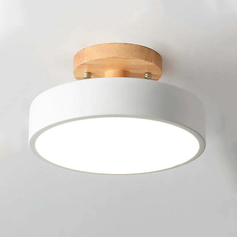Minimalistische Houten LED Plafondlamp – Dimbaar 36W Natuurlijke Elegant