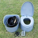 Portabel Grijs PVC Toilet - Comfortabel en Handig voor Kamperen en Noodgebruik