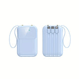 Ultieme Draagbare Powerbank 10000mAh - Snel Opladen met Ingebouwde Kabels