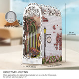 3D Houten Puzzel Huis – Wit Bloemenhuis met Verlichting en Stofafdekking