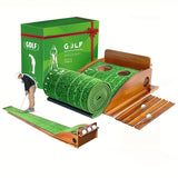 SIYA – Golf Putting Mat met Auto Ball Return | Puttingmat met Houten Basis | Luxe Oefenmat voor Binnen en Buiten