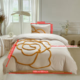 Tufted Beddengoed Set – Bedsprei en Kussenhoezen met Grote Bloemdesign