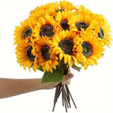 Set van 11 Levendige Zonnebloemen – Perfect voor Herfst, Bruiloften en Tuindecoratie