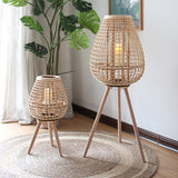 Handgevlochten Rotan Lantaarn met Kaarsenhouder – Los Decoratiestuk voor Woonkamer, Balkon of Horeca