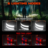 Norvo | Hopedone Oplaadbare Hoofdlamp 1000 Lumen, 230° Groothoek, Waterdicht, 2-Pack, Oranje