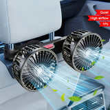 Draagbare Dubbele Autoventilator – 5-Blad 360° Draaibaar Ultra-Stil