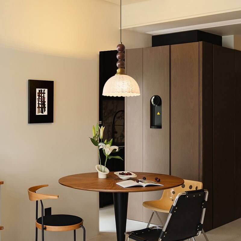 Hanglamp met Glas - Hout & Metaal