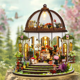 Miniatuur Bloemenhuis – 3D Houten Puzzel met LED Verlichting en Gedetailleerde Tuin