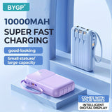 Ultieme Draagbare Powerbank 10000mAh - Snel Opladen met Ingebouwde Kabels