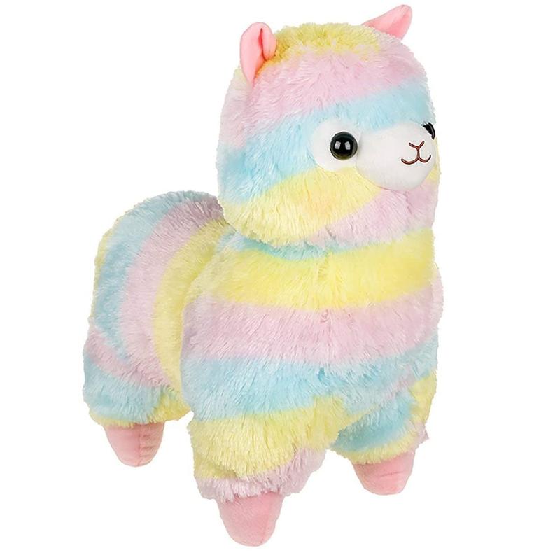 Zachte Regenboog-Alpaca Knuffel uit Pluche voor Baby's & Peuters