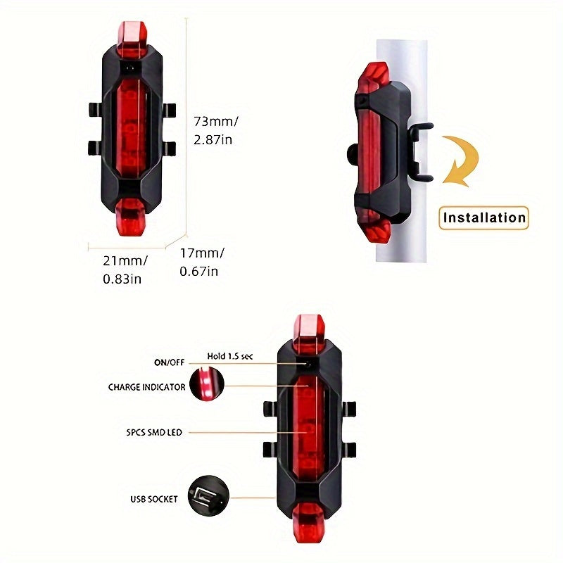SafeRide LED Achterlicht – USB Oplaadbaar en Helder