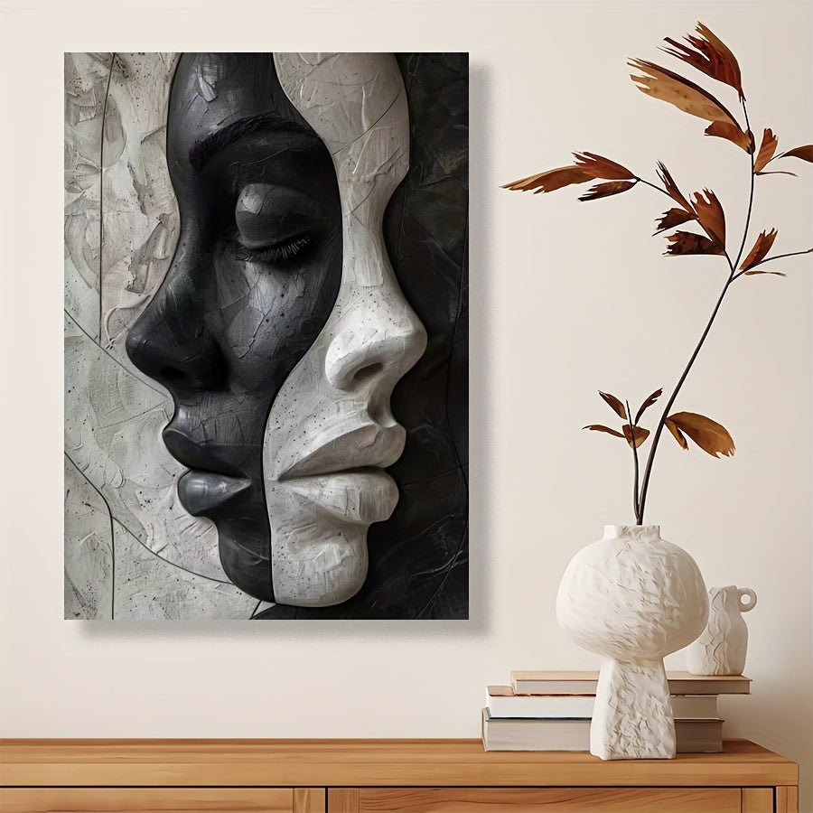 Abstract Vrouwelijk 3D Portret – DIY Canvas Set voor Kunstliefhebbers