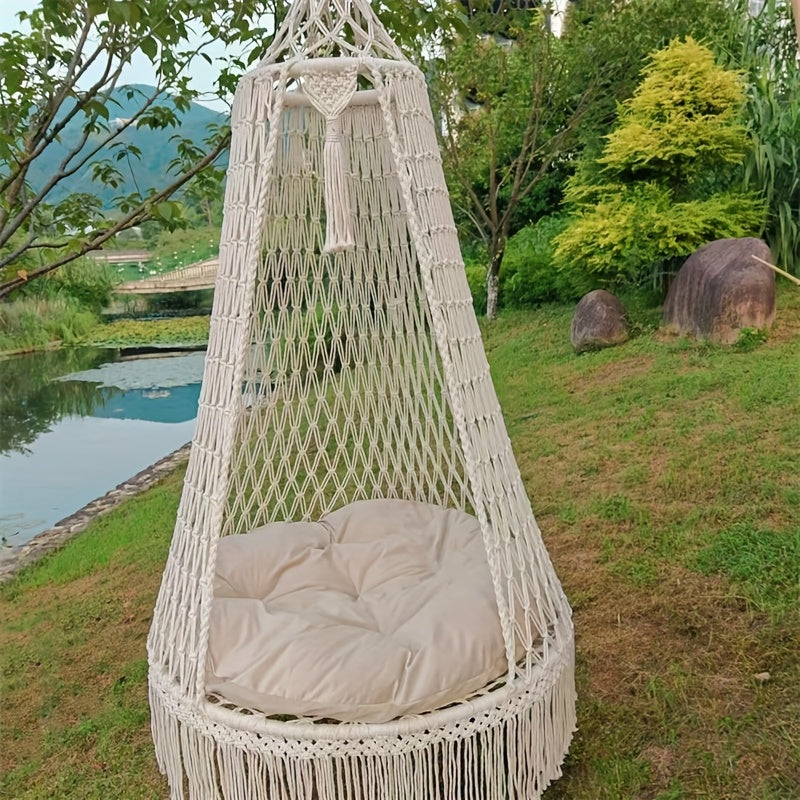 BohoSwing Handgeweven Hangstoel – Relaxte Bohemian Vibes