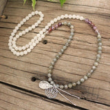 Labradoriet, Jade en Amethyst Mala – Seraphine