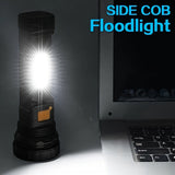 SolarBeam LED Zaklamp - Oplaadbaar met Zonnepaneel & USB