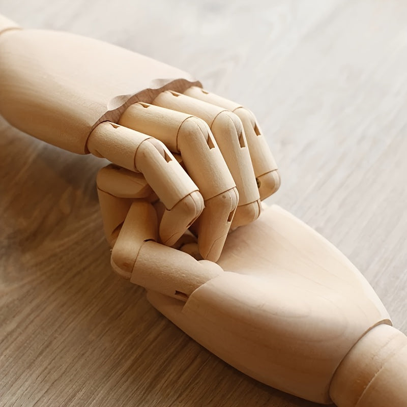 Nordic Creatief Houten Handmodel – Beweegbaar en Sfeervol Deco Object