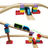 Set van 7-14 Kleurrijke Houten Spooradapters – Verstelbare Connectoren voor Modelbouw