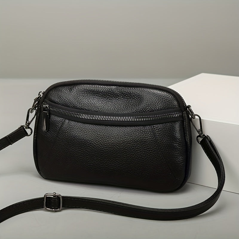 Classic Chic Leren Crossbody – Tijdloos en Functioneel