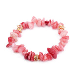 Stijlvolle Armband van Natuursteen en Kristalparels - Celine