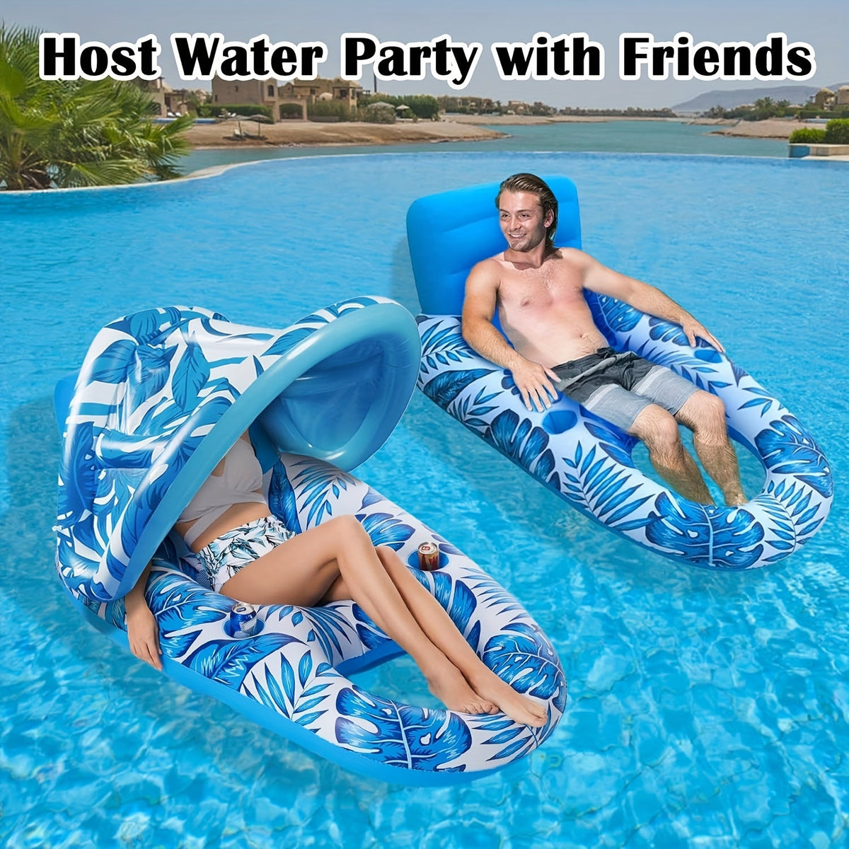 TropiFloat Opblaasbare Zwemring – Relax met Stevige Rugleuning