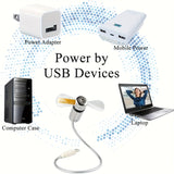 Draagbare USB LED Klokventilator met Tijdweergave