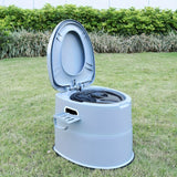 Portabel Grijs PVC Toilet - Comfortabel en Handig voor Kamperen en Noodgebruik